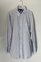 Load image into Gallery viewer, Tommy Hilfiger Mens White Blue Striped Cotton Long Sleeve Button-Up Shirt Sz XXL