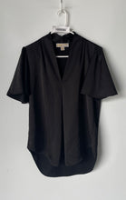 Load image into Gallery viewer, Michael Kors Womens Black Short Sleeve Blouse Top Size Medium