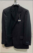 Load image into Gallery viewer, Joseph & Feiss Mens Black Pinstripe Wool Two-Button Blazer Size 52L With Tag