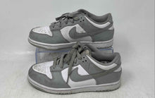 Load image into Gallery viewer, Nike Kids Dunk Low Gray White Leather Lace-Up Sneakers Shoes Size 2.5Y