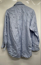Load image into Gallery viewer, Fioravante Mens Light Blue Plaid Print Cotton Long Sleeve Dress Shirt Size 16