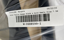 Load image into Gallery viewer, Ann Taylor Womens Black & Gold Suede Pointed Toe Block Pump Heels Size 7.5M