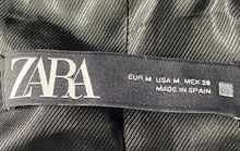 Load image into Gallery viewer, Zara Womens Black Jacquard Shiny Effect One-Button Blazer Size Medium