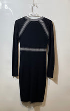 Load image into Gallery viewer, DKNY Womens Black Long Sleeve Crew Neck Ribbed Pullover Sweater Dress Size M