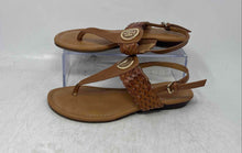 Load image into Gallery viewer, Tommy Hilfiger Womens Brown Leather Ankle Strap Thong Sandals Size 6 M