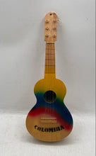 Load image into Gallery viewer, Colombia Flag Painted Wood 6-String Folk Music Miniature Toy Guitar Instrument