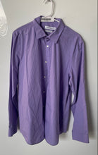 Load image into Gallery viewer, Calvin Klein Mens Blue Striped Collared Long Sleeves Button-Up Shirt Size L