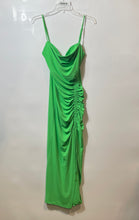 Load image into Gallery viewer, Zara Womens Green Sleeveless Cowl Neck Ruched Back Zip Bodycon Dress Size S