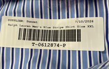 Load image into Gallery viewer, Ralph Lauren Mens Blue Striped Long Sleeve Collared Button-Up Shirt Size XXL