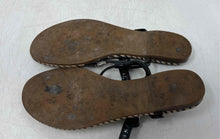 Load image into Gallery viewer, Coach Womens Black Leather Open Toe Flat Slingback Sandals Size 6.5 B