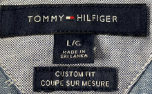 Load image into Gallery viewer, Tommy Hilfiger Mens Sky Blue Cotton Custom Fit Short Sleeve Button-Up Shirt Sz L