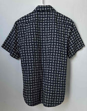 Load image into Gallery viewer, Banana Republic Mens Blue White Printed Short Sleeve Button-Up Shirt Size S