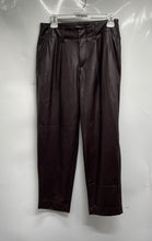 Load image into Gallery viewer, A New Day Womens Dark Brown Faux Leather Pockets Straight Leg Dress Pants Size 4