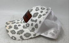 Load image into Gallery viewer, Infinity Her Unisex White Gray Leopard Print Adjustable Trucker Hat Size OSFMW