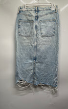 Load image into Gallery viewer, Zara Womens Blue Denim Pockets Raw Hem Straight & Pencil Skirt Size Small