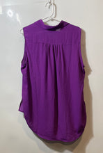 Load image into Gallery viewer, New York & Company Womens Purple Sleeveless Collared Blouse Top Size XL