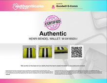 Load image into Gallery viewer, Authentic Henri Bendel Womens Green Black Leather Bifold Wallet Worn Stained