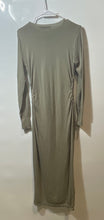 Load image into Gallery viewer, Zara Womens Dark Taupe Long Sleeve Crew Neck Adjustable Side Sheath Dress Sz XS