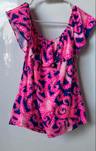 Load image into Gallery viewer, Lilly Pulitzer Womens Pink Printed Off-The-Shoulder Blouse Top Size XS