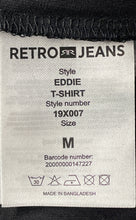 Load image into Gallery viewer, Retro Jeans Mens Black Short Sleeve V-Neck Pullover T-Shirt Size Medium