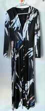Load image into Gallery viewer, Bebe Womens Black Abstract Long Sleeve V-Neck Maxi Dress Size XS With Tag
