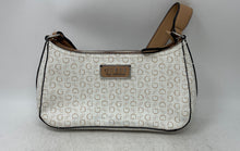 Load image into Gallery viewer, Guess Womens White Brown Signature Print Inner Pockets Shoulder Bag