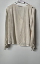 Load image into Gallery viewer, Zara Womens Beige Long Sleeve Regular Fit Button Front Ruffle Blouse Top Size XS