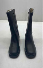 Load image into Gallery viewer, London Rag Womens Soora Black Faux Leather Side-Zip Mid-Calf Biker Boots Size 9