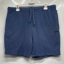 Load image into Gallery viewer, Hugo Boss Mens Blue Elastic Waist Waffle Knit Drawstring Sleep Shorts Size XL