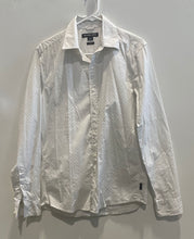 Load image into Gallery viewer, Michael Kors Mens White Geometric Print Collared Slim Fit Button-Up Shirt Size S