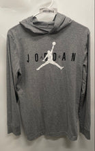 Load image into Gallery viewer, Jordan Boys Gray Graphic Print Long Sleeve Jumpman Pullover Hoodie Size XL