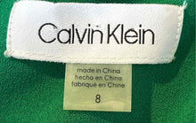 Load image into Gallery viewer, Calvin Klein Womens Green Flared Sleeve V-Neck Back Zip Ruched Sheath Dress Sz 8