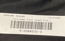 Load image into Gallery viewer, Zara Womens Black Roll-Up Sleeve Shawl Collar Open Front Blazer Size Large
