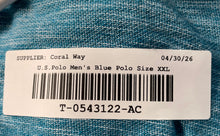 Load image into Gallery viewer, US Polo Assn. Mens Blue Cotton Collared Short Sleeve Button Polo Shirt Size XXL