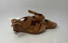 Load image into Gallery viewer, Montana Womens Brown Open Toe Wedge Heel Espadrille Sandals Size 7