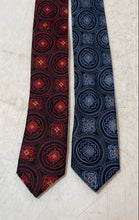 Load image into Gallery viewer, Luciano Gatti Mens Blue Red Printed Adjustable Pointed Ties 2 Pieces Units