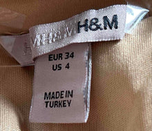 Load image into Gallery viewer, H&M Womens Metallic Gold Color Shiny Sleeveless Tie Back Wrap Dress Size 4