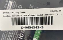 Load image into Gallery viewer, Boifun Model BFN-161 Black 15.6 Inch Screen Portable DVD Player Not Tested