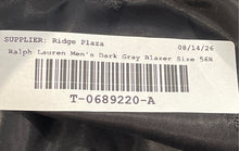 Load image into Gallery viewer, Lauren Ralph Lauren Mens Dark Gray Notch Lapel Two-Button Blazer Size 56R