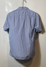 Load image into Gallery viewer, Banana Republic Mens Blue White Cotton Camden Fit Short Sleeve Button-Up Shirt S
