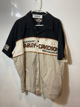 Load image into Gallery viewer, Harley-Davidson Mens Beige Black Legendary Motorcycles Button-Up Shirt Size XXL
