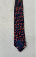Load image into Gallery viewer, Diva Mens Navy Blue Orange Printed Silk Adjustable Formal Designer Tie