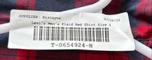 Load image into Gallery viewer, Levi's Mens Red Plaid Long Sleeve Collared Chest Pockets Button-Up Shirt Size S