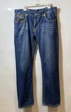 Load image into Gallery viewer, True Religion Mens Blue Denim Medium Wash Mid-Rise Pockets Straight Jeans Sz 38