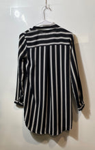 Load image into Gallery viewer, Forever 21 Womens Black White Striped Long Sleeve V-Neck Tunic Blouse Top Size S