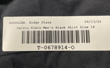 Load image into Gallery viewer, Calvin Klein Mens Black Slim Fit Stretch Long Sleeve Collared Dress Shirt Sz 18