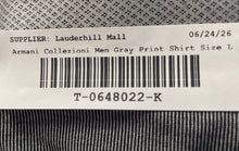 Load image into Gallery viewer, Armani Collezioni Mens Gray Printed Cotton Long Sleeve Button-Up Shirt Size L