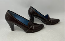 Load image into Gallery viewer, Biala Womens Brown Leather Slip-On Almond Toe Block Pump Heels Size 9M