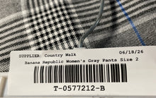 Load image into Gallery viewer, Banana Republic Womens Avery Gray Plaid Flat Front Pockets Dress Pants Size 2