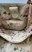Load image into Gallery viewer, Fossil Womens Brown Inner Zip Pockets Bamboo Handles Shoulder Tote Bag